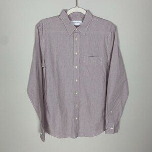 Everlane Red Grey Check Button Down Dress Shirt Mens Small Long Sleeve